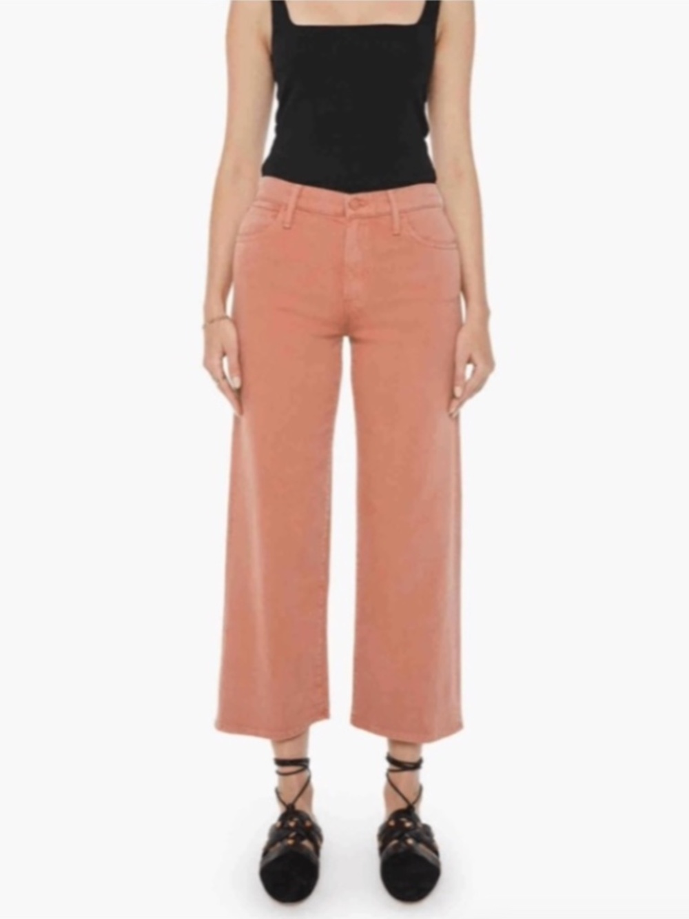 MOTHER Wide-Leg Jeans in Dusty Rose